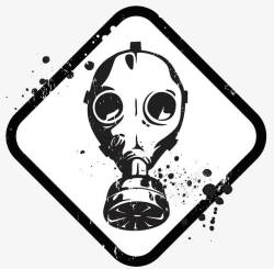 危险的核辐射防毒面具图标高清图片