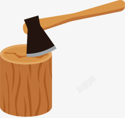 木桩斧头素材