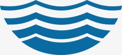 波纹logo简洁蓝色卡通湖水波纹logo图标高清图片
