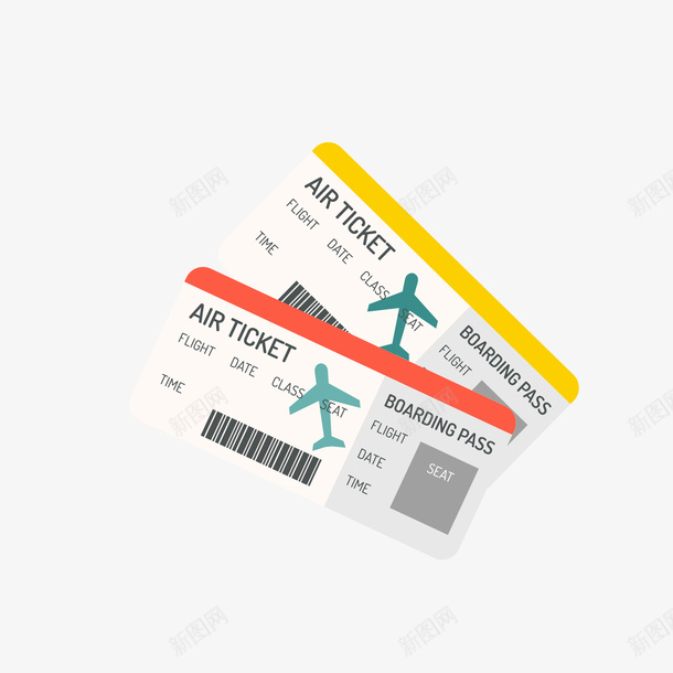 两张灰色登机飞机票矢量图ai免抠素材_新图网 https://ixintu.com 两张机票 灰色 登机票 红色 飞机票 黄色 矢量图
