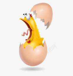 蛋壳里惊讶的小鸡素材