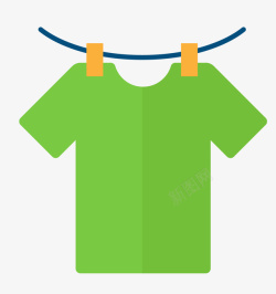 干净衣服绿色衣服清洁护理图标高清图片