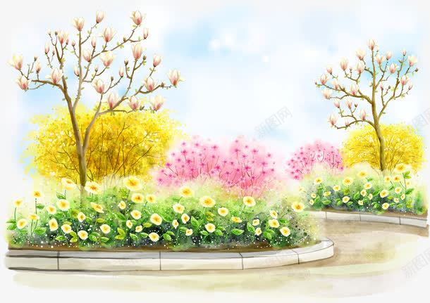 花园花坛png免抠素材_新图网 https://ixintu.com 卡通 花园 设计 透明