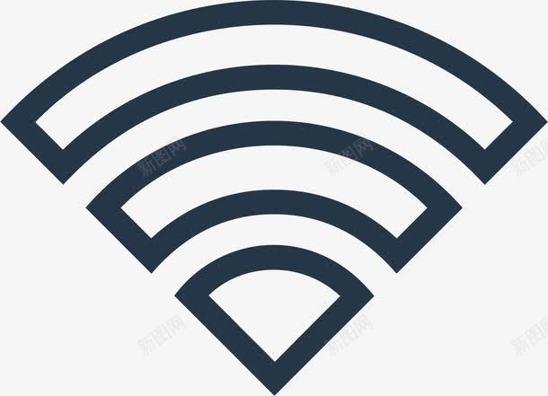 镂空蓝色wifi信号栏图标png_新图网 https://ixintu.com WIFI信号格 wifi信号 信号格 无线网信号 普通 蓝色wifi 镂空