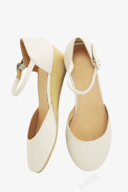 平跟白色透气女士时尚夏季凉鞋实物高清图片