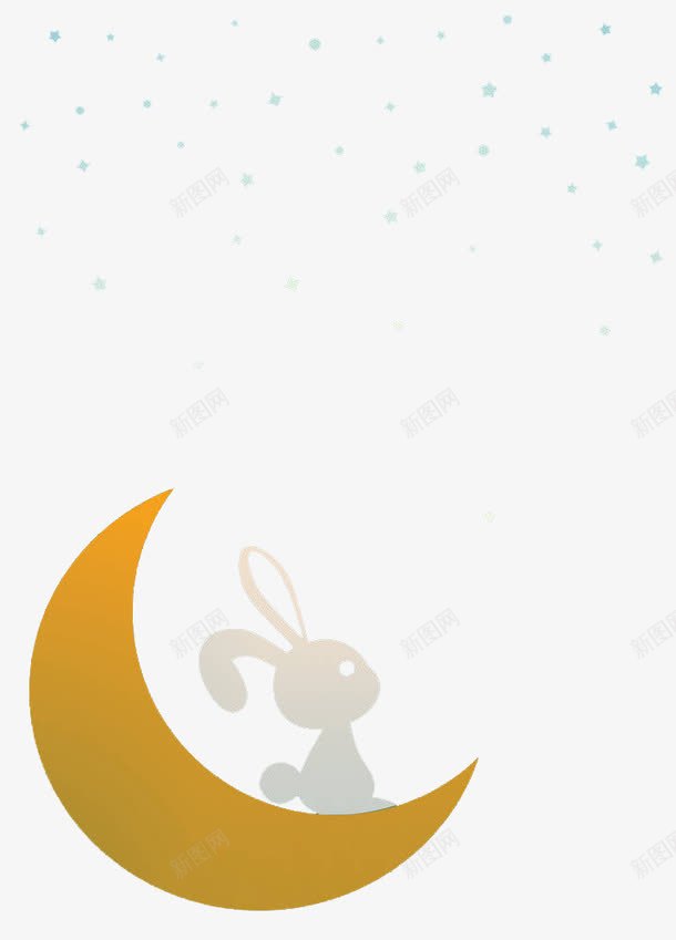月亮上的兔子png免抠素材_新图网 https://ixintu.com 夜 夜晚 夜景 夜空 夜间 天黑 手绘夜景 星星 星空 晚上 月亮 黑夜