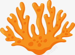 橙色珊瑚橙色简约海底珊瑚高清图片