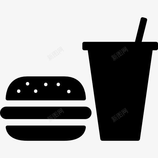 汉堡和苏打图标png_新图网 https://ixintu.com 垃圾食品 快餐 汉堡 汽水 玻璃 纽约 食品 食物