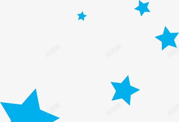蓝色漂浮星星png免抠素材_新图网 https://ixintu.com 卡通小熊 夜晚 夜空 漂浮繁星 蓝色星星 装饰图案