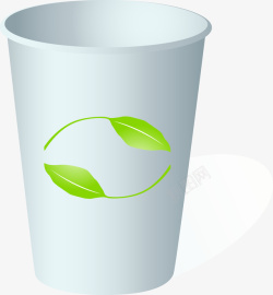 彩色咖啡杯卡通绿色叶子杯子高清图片
