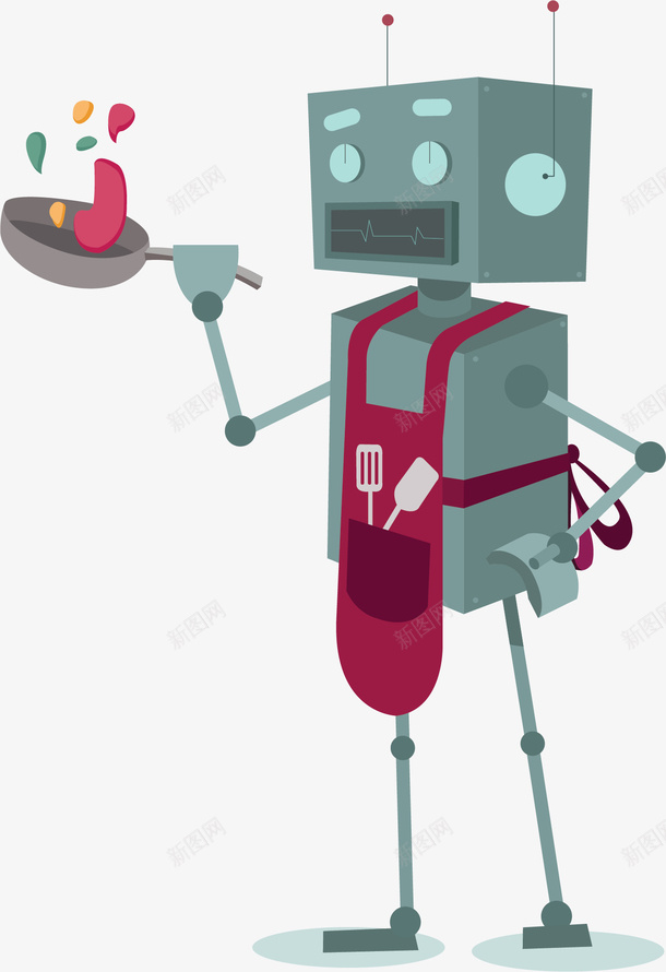 炒菜做饭的机器人png免抠素材_新图网 https://ixintu.com 人工智能 做饭 机器人 炒菜 烹饪机器人 矢量png