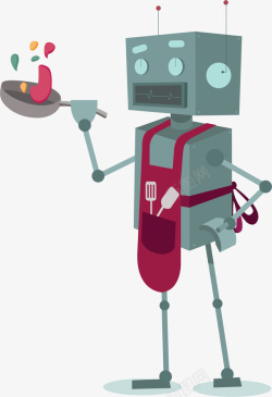 炒菜做饭的机器人素材