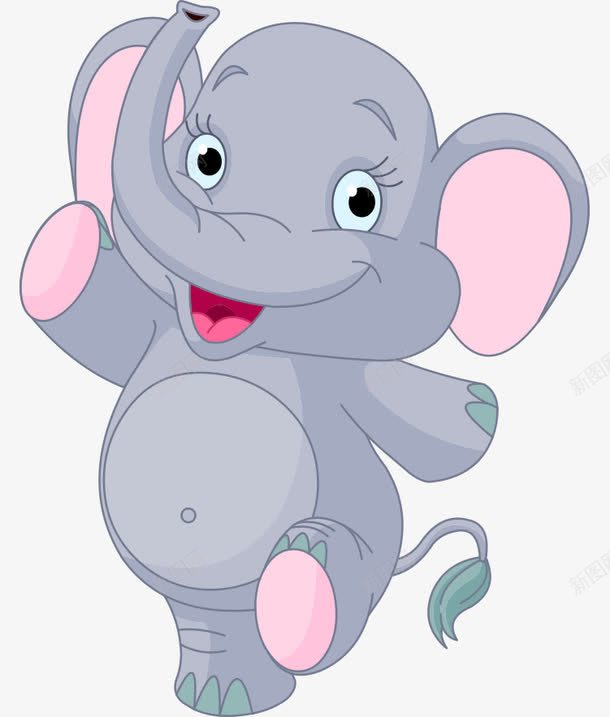 卡通手绘可爱大笨象走路姿势png免抠素材_新图网 https://ixintu.com 卡通的大笨象 可爱的大笨象 大象logo 平面大象 手绘的大象 走路的大象