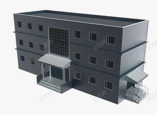 三层楼效果图png免抠素材_新图网 https://ixintu.com 3D效果图 CAD图纸与房子模型 办公楼模型 户型图 楼房 楼房效果图