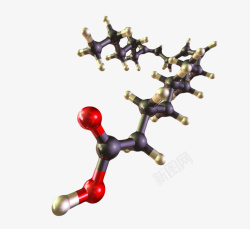原子模型黑色红色Omega6基本脂肪高清图片