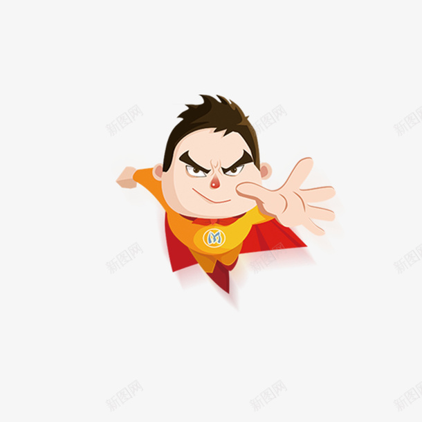 超人来啦png免抠素材_新图网 https://ixintu.com 冲来 卡通 手绘 正义 男子 超人 超能力 飞翔