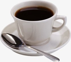 白色咖啡杯勺子素材