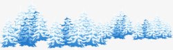 蓝色雪树素材