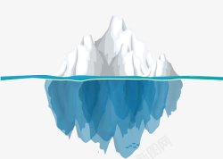 蓝色冰川海面的冰峰高清图片