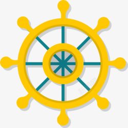 黄色船舵装饰图案素材