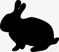 兔子png免抠素材_新图网 https://ixintu.com 兔子 兔子形状 剪影 黑色