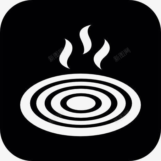 热炉内圆角方形图标png_新图网 https://ixintu.com 人道主义 加热 圆形 工具 工具和用具 平方 燃烧器 黑与白