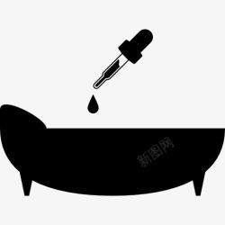 芳香浴精油滴在浴缸里放松浴图标高清图片