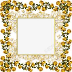 镀金边框郁金香花瓣金丝边框高清图片