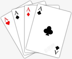 四张扑克扑克牌A高清图片