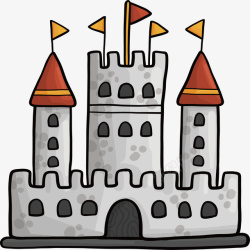 灰色国王的城堡矢量图素材
