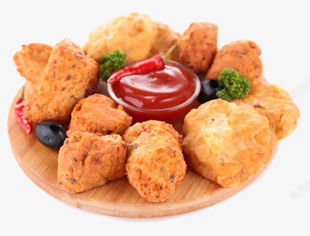 美食png免抠素材_新图网 https://ixintu.com 番茄酱 食物 鸡块 鸡米花
