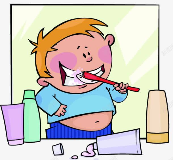 卡通儿童刷牙png免抠素材_新图网 https://ixintu.com 免费png素材 刷牙 卡通 爱护 爱牙日 牙齿