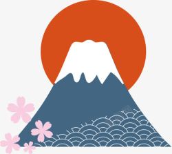 卡通富士山元素素材