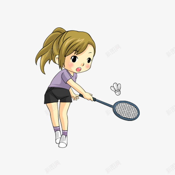 打羽毛球的女人png免抠素材_新图网 https://ixintu.com 健身 卡通 女人 漂亮的 球拍 羽毛球 羽毛球赛插画 运动 锻炼