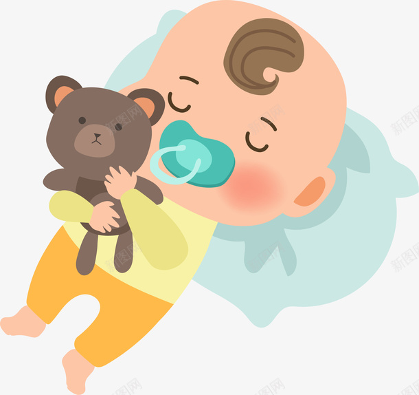 熟睡婴儿png免抠素材_新图网 https://ixintu.com 卡通 可爱 婴儿宝宝 熟睡 睡觉 矢量图案