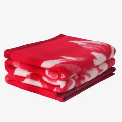 加厚法兰绒毯子红色羊毛毯高清图片