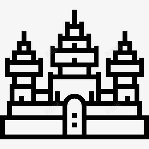 吴哥窟图标png_新图网 https://ixintu.com 亚洲 吴哥窟 地标建筑 柬埔寨 纪念碑