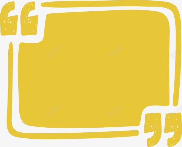 黄色矩形引用框png免抠素材_新图网 https://ixintu.com 引用 引用框 矢量png 线条边框 黄色引用框 黄色边框