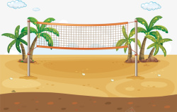 夏日沙滩排球场素材