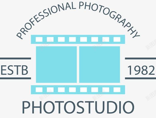 淡蓝色的摄影工作室标志图标png_新图网 https://ixintu.com 工作室logo 摄影工作室标志 摄影标志
