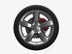 红色轮胎黑色汽车用品红色制动器轮胎橡胶高清图片