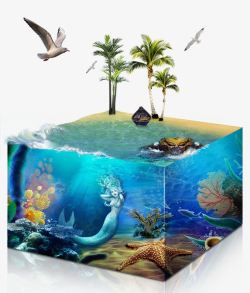 冰箱广告海洋生态环保图标高清图片