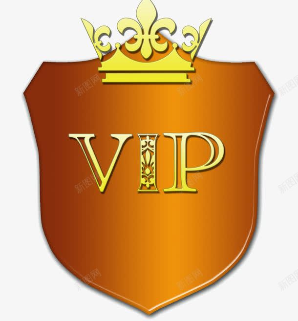 金色VIP标志png免抠素材_新图网 https://ixintu.com PNG素材 VIP 皇冠 盾牌
