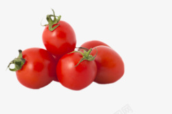 实物新鲜红色带藤樱桃番茄素材