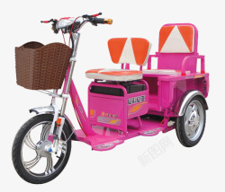 粉色三轮电动车素材