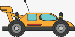 遥控四驱玩具车黄色扁平卡通遥控汽车高清图片