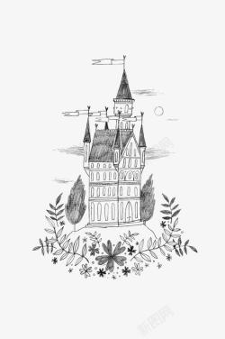 欧美皇家城堡手绘欧美城堡高清图片