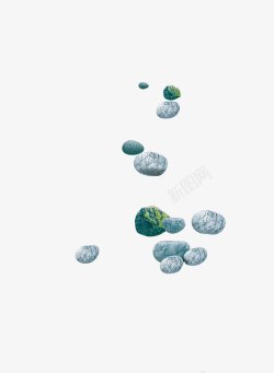 青色石头矢量图装饰用鹅卵石高清图片