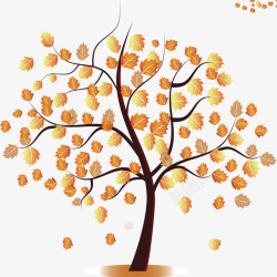 落叶与枯树秋天落叶高清图片