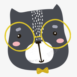 黄色个性裤子黑色猫咪可爱手绘矢量图高清图片